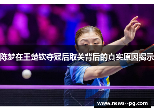 陈梦在王楚钦夺冠后取关背后的真实原因揭示